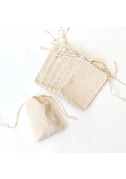 Bağcıklı Krem Ham Bez Kese, 10X15 cm 10 Adet fiyatları