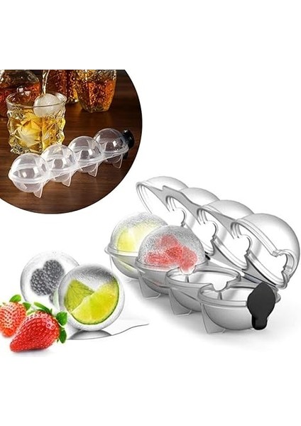 4 Lü Pratik Küre Buz Kalıbı Top Sunum Buzu fiyatları