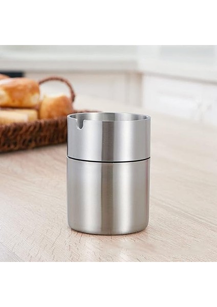 1 Adet Paslanmaz Çelik Küllük Kül Tablası Kalınlaştırılmış Paslanmaz Çelik Küllük Ofis, Ev, Bar, Otel, Araba Için Uygun (7×9,4 Cm) modelleri