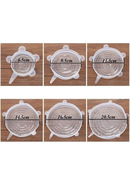 Akcakese 6 Adet Silikon Streç Kapak Tabak Bardak Gıda Bonesi Silikon Vakum Tencere Kapağı Tazeliği Korur fiyatları