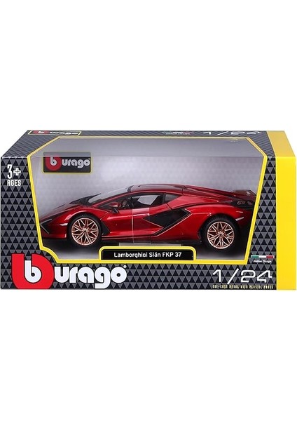 B18-21099R 1:24 Lamborghini Sıan Fkp 37 Kırmızı, Çeşitli Tasarımlar ve Renkler fırsatları