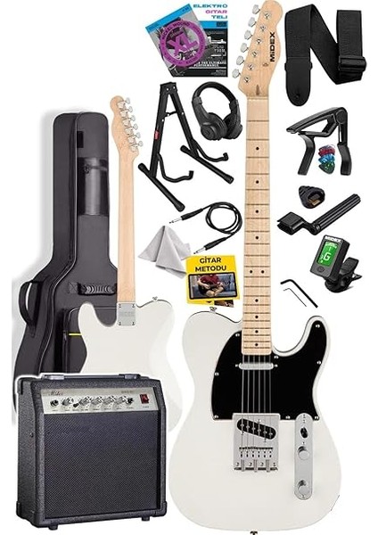 TLX-50CR-30AMP Tele Kasa Maple Klavye 2 Single-Coil 30W Amfili Elektro Gitar fiyatları