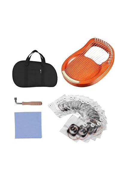 16 Telli Ahşap Lir Arp Metal Teller Maun Masif Ahşap Yaylı Enstrüman Taşıma Çantalı Akort Anahtarı Temizleme Bezi Telleri WH16 fiyatları