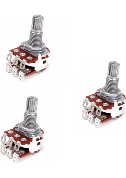 3 Parça B500K Çift Pot Gitar Amfi Potansiyometre Gitar Sesi Potu Ses Potansiyometreleri Gitar Amplifikatörleri Gitar Potu Dijital Potansiyometre 500 Bin Çift ​​katman Kutup
