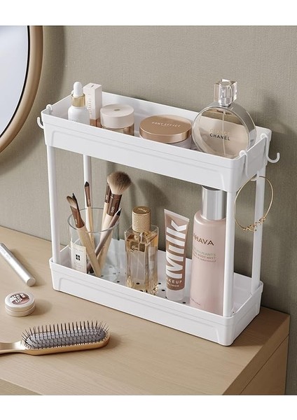 Home Rafata Çok Amaçlı 2 Katlı Evye Altı Düzenleyicisi Askılı Banyo Düzenleyici Dolap Içi Organizer Raf fırsatları