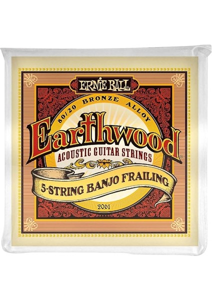 Ball P02061 Earthwood 5-String Banjo Frailing Loop End 80/20 Bronz Akustik Gitar Dizeleri, 10-24 Gauge