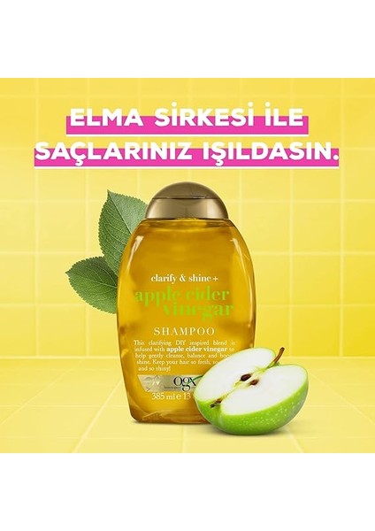 Işıltı Veren Elma Sirkesi Şampuan Yağlı Saçlar Için 385 ml fiyatları