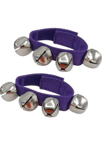 2'li Bilek Çanı Seti, Mor Jingle Bells Enstrümanı, Ayarlanabilir Ayak Bileği Vurmalı Müzikal, Çocuklar Için, Parti Hediyeleri, Noel Dekoru, Eğitim, Dans, Grup Performansı