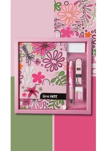 Defter Setı - Desenli Seker Pembe Özel Kutuda fiyatları