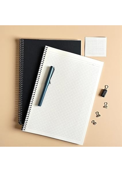 Tanıtım Kareli Spiralli Not Defter, A4 Boyut (21X29,7 Cm), 60 Yaprak, 90GR. Ivory Kağıt, Ofis Için Ideal (Siyah Kapak) modelleri