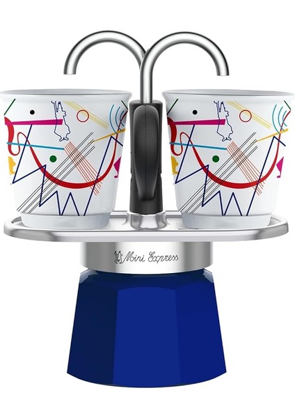 - Set Mini Express: Ocak Üstü Espresso Pişirici + 2 Cups - Kandinsky Serisi