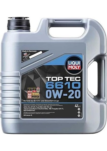 Moly Top Tec 6610 0W-20 4 L Otomotiv Bakım Ürünü