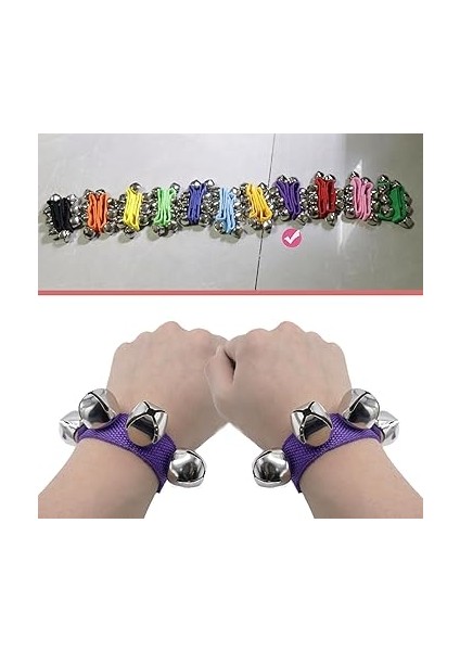 2'li Bilek Çanı Seti, Mor Jingle Bells Enstrümanı, Ayarlanabilir Ayak Bileği Vurmalı Müzikal, Çocuklar Için, Parti Hediyeleri, Noel Dekoru, Eğitim, Dans, Grup Performansı fırsatları