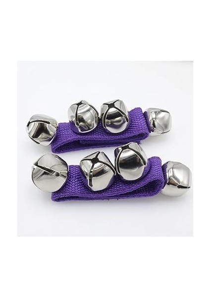 2'li Bilek Çanı Seti, Mor Jingle Bells Enstrümanı, Ayarlanabilir Ayak Bileği Vurmalı Müzikal, Çocuklar Için, Parti Hediyeleri, Noel Dekoru, Eğitim, Dans, Grup Performansı indirimleri