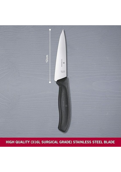 Mutfak Bıçağı Swiss Classic Tranç Blister Uzunluk 12 Cm, 6.8003.12B Üstüne Siyah fiyatları