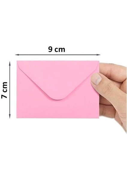 10 Adet, Renkli Zarf, 7x9 Cm, Renkli Mini Zarflar Karışık Renklerde, Kartvizit Zarfı fırsatları