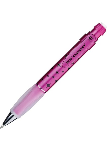 Deep Mekanik Kurşun Kalem 0.7 mm Metalik Pembe Pırıltı Deseni