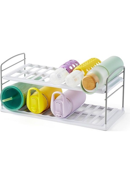 Upspace Şişeler Için Dolap Düzenleyici, Ayarlanabilir, 2 Raflı, Beyaz