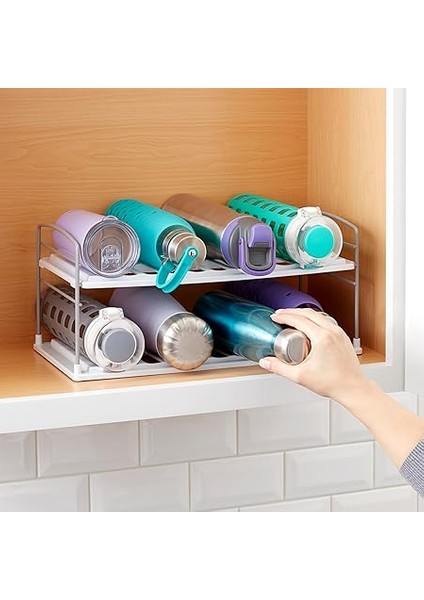 Upspace Şişeler Için Dolap Düzenleyici, Ayarlanabilir, 2 Raflı, Beyaz indirimleri