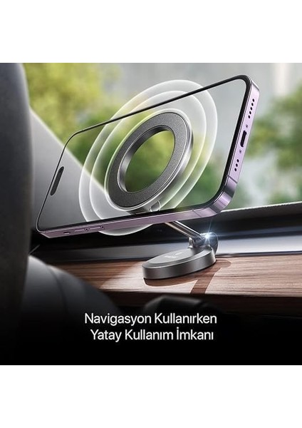 G118 Magsafe Ile Uyumlu Süper Mıknatıslı 360 Derece Dönebilen Içerisindeki Metal Aparatlarla Tüm Cep Telefonlarına Uyumlu Araç Telefon Tutucusu Masaüstü Telefon Tutucusu Araç Tutucu A+Kalite modelleri