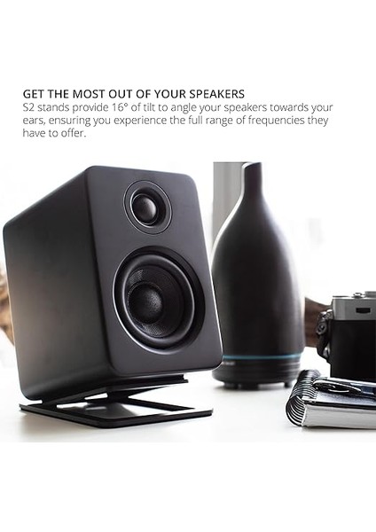 S Masa Üstü Hoparlör Standı (2 Adet) Siyah fırsatları