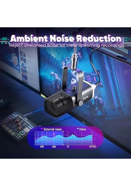 Usb/xlr Akış Mikrofon Dinamik, Oyun Ses Mikseri, Xlr Mikrofon Arayüzlü Akım Rgb Pc Mikser (Am8 + Sc3) fırsatları