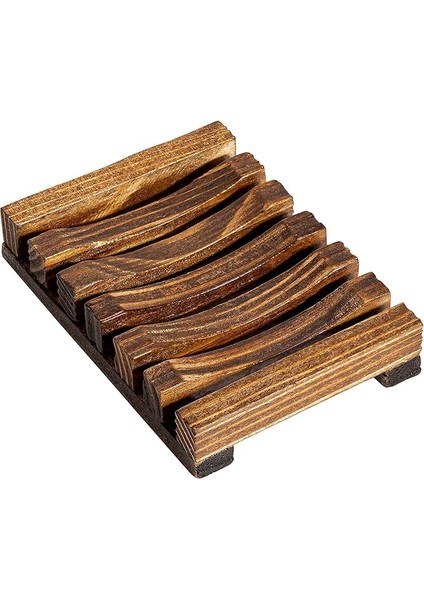 Ahşap Sabunluk, El Yapımı, Banyo Için, Sabun ve Sünger Için (Koyu Ceviz)