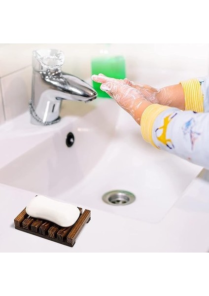 Ahşap Sabunluk, El Yapımı, Banyo Için, Sabun ve Sünger Için (Koyu Ceviz) fırsatları