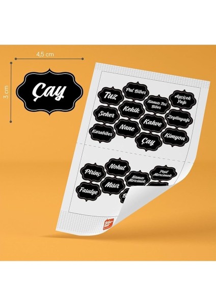 20 Adet Baharat & Bakliyat Kavanoz Etiketi Sticker indirimleri