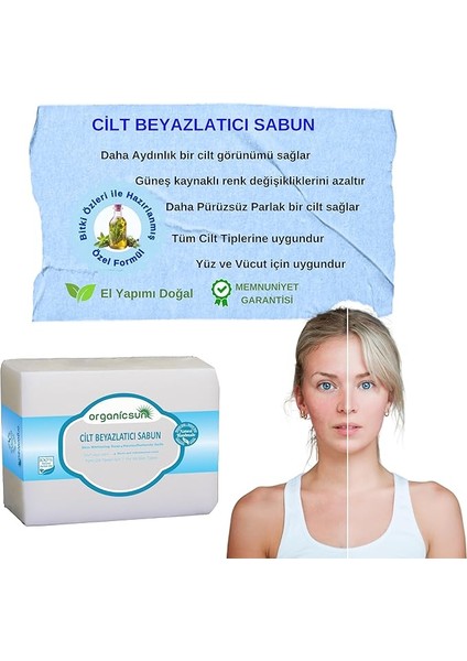 Doğal Cilt Beyazlatıcı Sabun 140 gr Tüm Cilt Tipleri Için B ve E Vitaminli