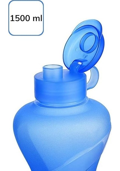1500ML Kapasiteli Sporcu Tipi Suluk Pratik El Matarası Mavi modelleri