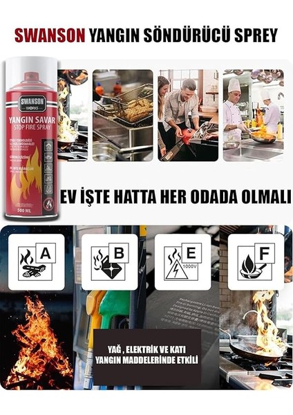 Adet Yangın Söndürücü - Yangın Savar Sprey 500ML + 500 ml + 500 ml Ev - Ofis - Oto Araç Ateş Boğucu Köpük Tabaka Oluşturur (5122) fiyatları