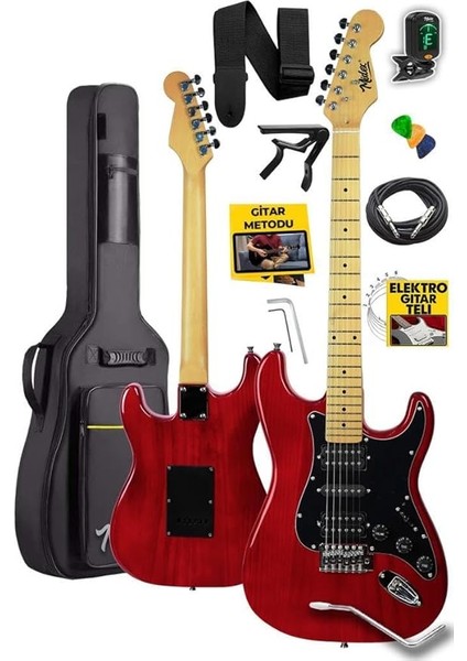 RPH-40RD Profesyonel Elektro Gitar Seti Hsh Manyetik Maple Klavye Üst Kalite