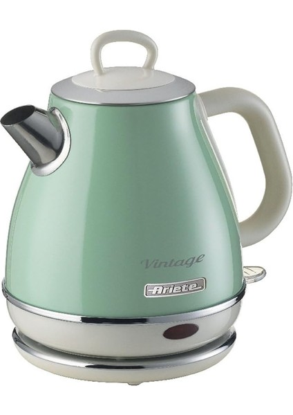 Vintage Elektrikli Su Isıtıcı 1 Litre Yeşil 2868/04 - Paslanmaz Çelik, Retro Kettle, 1630 Watt, Otomatik Kapanma, Kablosuz 360° Duylu