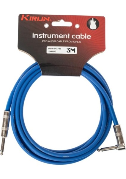 IPCV-242B-3M-BL Enstrüman Gitar Kablosu Mavi L Açılı Kablo