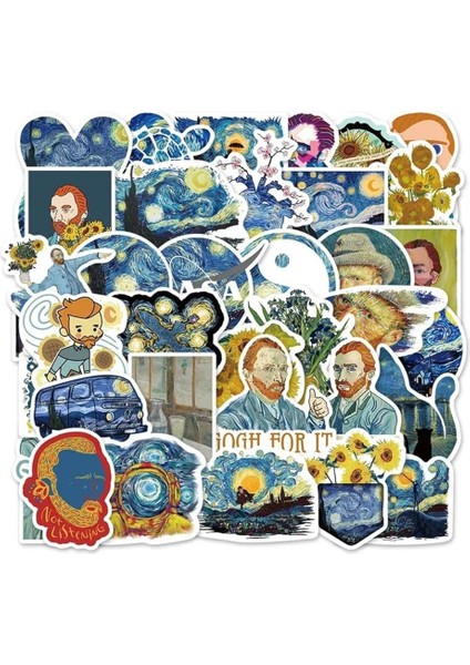 Major Selection 50'li Van Gogh Stickers, Sticker Seti Laptop Notebook Tablet Sticker Seti, 68746854684684 fiyatları