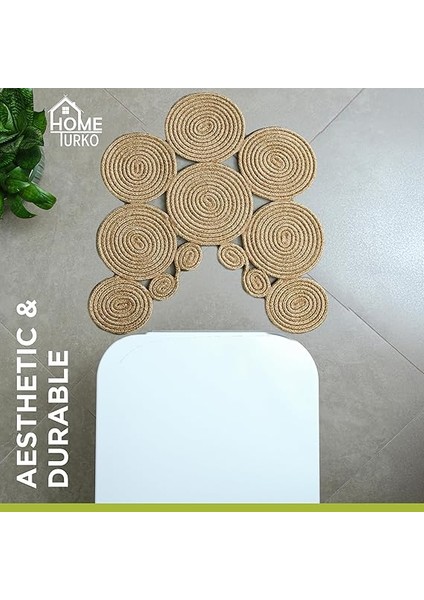 Tarz Jüt Klozet Önü Paspası - Doğal Jüt, Yıkanabilir ve Dayanıklı Halı, Şık ve Dekoratif Banyo Matı (Standart) modelleri