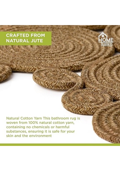 Tarz Jüt Klozet Önü Paspası - Doğal Jüt, Yıkanabilir ve Dayanıklı Halı, Şık ve Dekoratif Banyo Matı (Standart) fırsatları