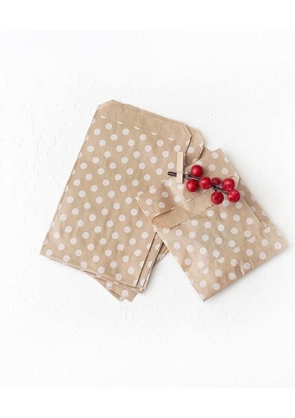 Kese Kağıdı, Kraft-Beyaz Puantiyeli (11X20-100 Adet)