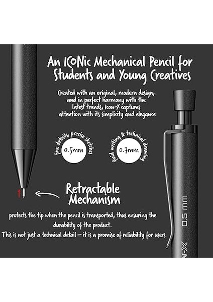 Office Icon-X Metal Versatil 0.5 mm Mat Siyah fırsatları