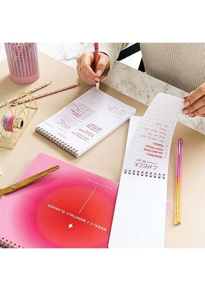 A4 Haftalık ve Günlük 3’lü Masaüstü Süresiz Planlayıcı Set – Aura/kalp fiyatları