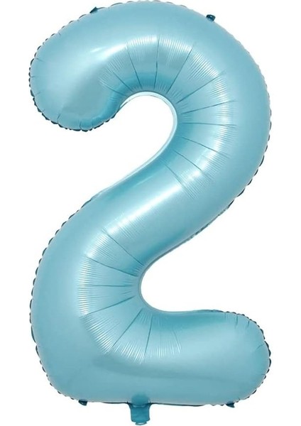 Balon 2 Rakamı Helyum Balon 76 cm (Mavi)