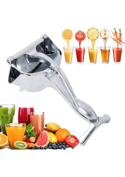 Manuel Katı Meyve Sıkacağı, Ağır Hizmet Tipi Tek Presli Limon Sıkacağı Premium Kalite Metal Alüminyum Alaşımlı El Sıkacağı Elma, Portakal, Üzüm, Greyfurt Için Meyve Sıkacağı