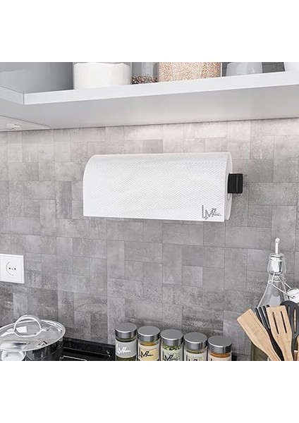 Pratik Çek Çıkar Kağıt Havlu Askısı, Mutfak Rafı Duvara Monte, Havluluk, Peçete Saklama Rafı, Rulo Tutucu (Metal, Siyah) fiyatları