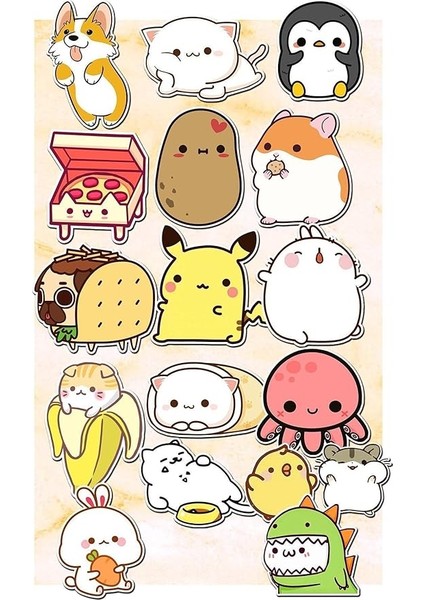 Major Selection Cute Temalı Laptop Notebook Tablet Sticker Seti 17 'li fiyatları