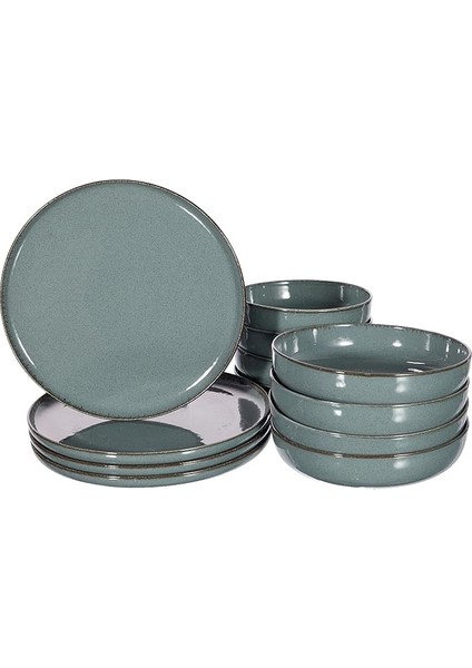 Porselen Moderna 12 Parça 4 Kişilik Yemek Takımı Mavi