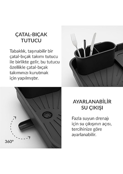 Collection Açılır Kapanır Bulaşıklık Tabaklık, 40.4 x 32 x 8.6 Cm, Plastik, Antrasit modelleri