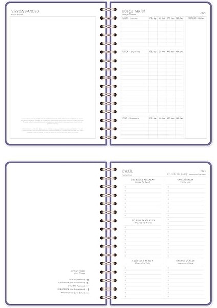 A5 Spiralli Keten 16 Aylık Akademik Ajanda - Lila indirimleri