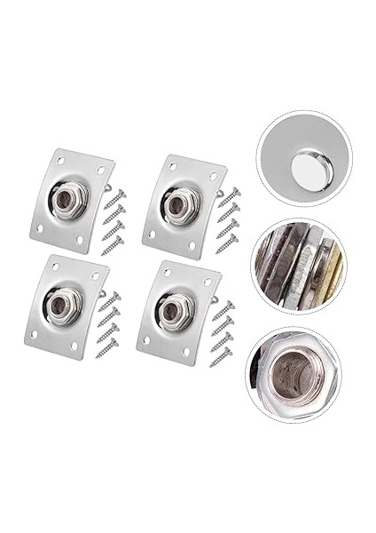 Gitar Aksesuar Soket Plakası Çıkış Soketi Gitar 4 Parça Set Sağlam Güçlü Malzeme Kompakt Yüksek Hassasiyet fırsatları