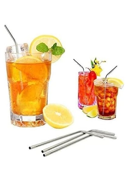 Paslanmaz Çelik Pipet Seti + Temizleme Fırçası | Yeniden Kullanılabilir, Çevre Dostu, Dayanıklı Metal Içecek Pipeti | Sürdürülebilir Seçim fırsatları